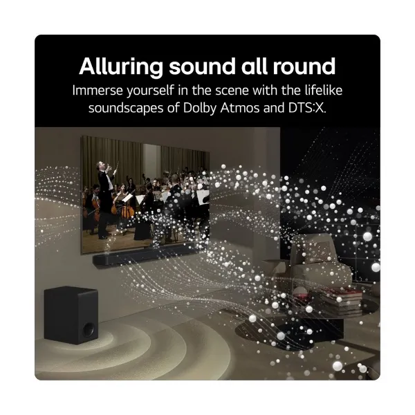 LG US70TY.AGBRLLK Wireless 3.1.1ch Soundbar & Subwoofer - Black_alluring sound all round