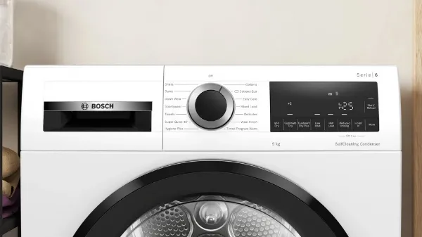 Bosch Series 6 WQG24502GB 9kg Heat Pump Tumble Dryer - White_controls