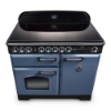 Rangemaster 127460 Classic Deluxe 100 Induction Range Cooker in Stone Blue with Chrome Trim - CDL100EISB/C2