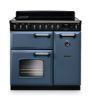 Rangemaster 14591 Classic Deluxe  90 Induction Range Cooker in Stone Blue with Chrome Trim - CLDL90EIPSTB/CM1