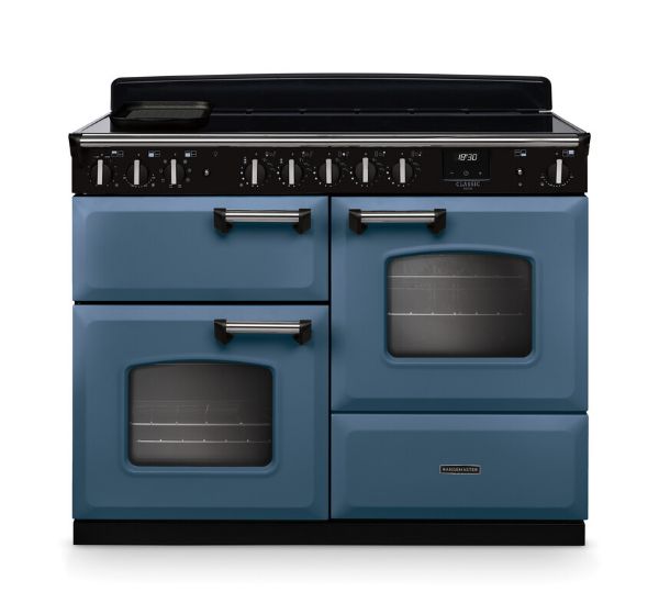 Rangemaster 14761 Classic Deluxe OC 110 Induction Range Cooker with Proving Drawer in Stone Blue with Chrome Trim - CLDLO110EIPSTB/CM1