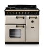 Rangemaster 18260 Classic Deluxe 90 Dual Fuel Range Cooker in Pale Cream with Antique Brass Trim - CLDL90DFPPCR/AB1