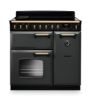 Rangemaster 18277 Classic Deluxe  90 Induction Range Cooker in Slate with Antique Brass Trim - CLDL90EIPSLT/AB1