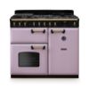 Rangemaster 18409 Classic Deluxe 100 Dual Fuel Range Cooker in Heather with Antique Brass Trim - CLDL100DFPHTH/AB1