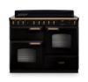 Rangemaster 18343 Classic Deluxe OC 110 Induction Range Cooker with Proving Drawer in Gloss Black with Antique Brass Trim - CLDLO110EIPGBL/AB1