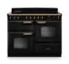 Rangemaster 18344 Classic Deluxe OC 110 Induction Range Cooker with Proving Drawer in Charcoal Black with Antique Brass Trim - CLDLO110EIPCBL/AB1