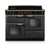 Rangemaster 18345 Classic Deluxe OC 110 Induction Range Cooker with Proving Drawer in Slate with Antique Brass Trim - CLDLO110EIPSLT/AB1
