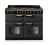 Picture of Rangemaster 18365 Classic Deluxe BC 110 Dual Fuel Range Cooker with Slow Cook Oven in Slate with Antique Brass Trim - CLDLB110DFPSLT/AB1