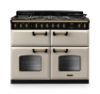 Rangemaster 18368 Classic Deluxe BC 110 Dual Fuel Range Cooker with Slow Cook Oven in Pale Cream with Antique Brass Trim - CLDLB110DFPPCR/AB1