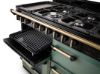 Rangemaster 18366 Classic Deluxe BC 110 Dual Fuel Range Cooker with Slow Cook Oven in Mineral Green with Antique Brass Trim - CLDLB110DFPMGR/AB1_grill