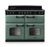 Rangemaster 14928 Classic Deluxe BC 110 Induction Range Cooker with Slow Cook Oven in Mineral Green with Chrome Trim - CLDLB110EIPMGR/CM1