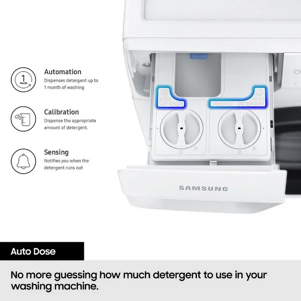 Samsung WW90DG6U85LEU1 9kg 1400 Spin Washing Machine - White_auto dose