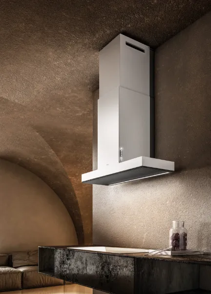 Elica HAIKU-60-WH Haiku 60cm Wall-Mounted Cooker Hood in White_side view