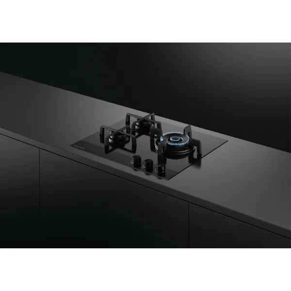 Fisher & Paykel CG603DLPGB4 60cm 'Gas on Glass' 3 Burner - Front Side