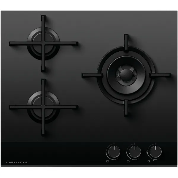 Fisher & Paykel CG603DLPGB4 60cm 'Gas on Glass' 3 Burner - Black