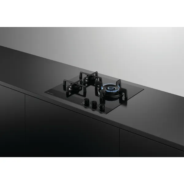 Fisher & Paykel CG603DNGGB4 60cm 'Gas on Glass' 3 Burner - BlackSide