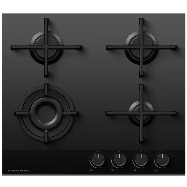 Fisher & Paykel CG604DNGGB4 60cm 'Gas on Glass' 4 Burner - Black