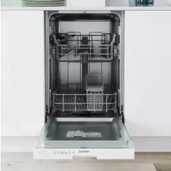 Indesit IN2IE10CS80UK Slimline Integrated Dishwasher - White open 2