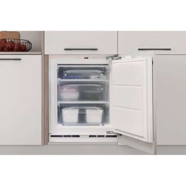 Indesit INBUFZ011.UK Low Frost Integrated Undercounter Freezer open