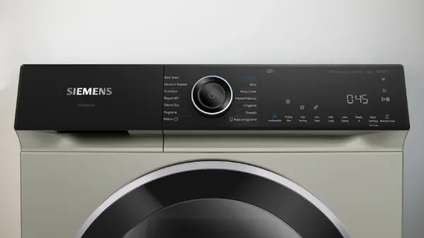 Siemens WQ46H2DXGB Heat Pump Tumble Dryer in Silver Inox_control panel