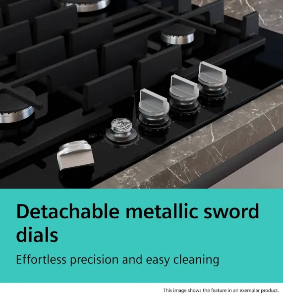 Siemens EP9A6MI40 90cm Gas Hob in Black_sword dials