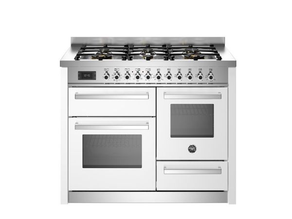 Bertazzoni Professional 110cm Dual Fuel XG Range Cooker with Twin Oven in Bianco