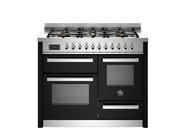 Bertazzoni Professional 110cm Dual Fuel XG Range Cooker with Twin Oven in Nero
