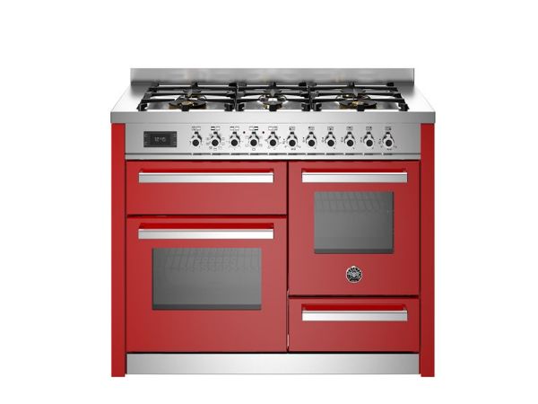 	Bertazzoni Professional 110cm Dual Fuel XG Range Cooker with Twin Oven in Rosso