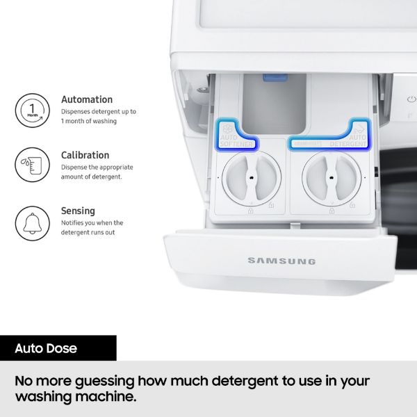 Samsung WW11DB8B95GHU1  Series 8 AI Energy 11kg 1400 Spin Smart Washing Machine - White_auto dose