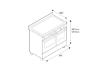 Bertazzoni Professional 100cm Dual Fuel Twin Oven Range Cooker in Giallo_Dimensions