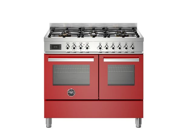 Bertazzoni Professional 100cm Dual Fuel Twin Oven Range Cooker in Rosso