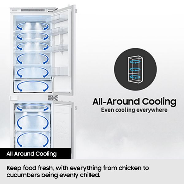 Samsung RB33B610ESA/EU 59.5cm 60/40 Series 5 SpaceMax™ 344L  Combi Frost Free Fridge Freezer - Silver_all around cooling