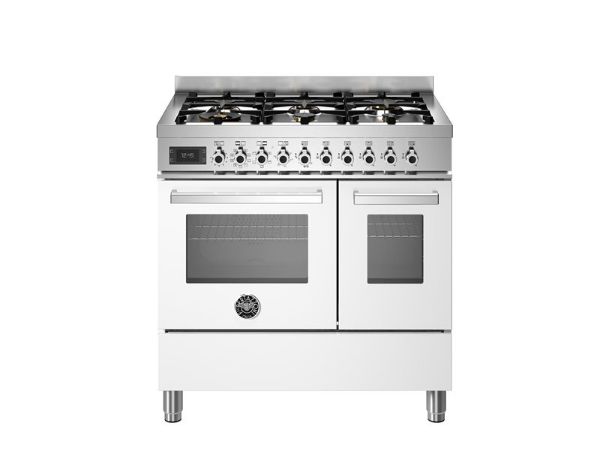 Bertazzoni Professional 90cm Dual Fuel Twin Oven Range Cooker in Bianco