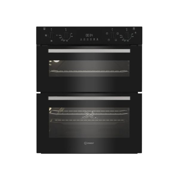 Indesit DUI 10D B Built Under Electric Fan Double Oven - Black main