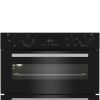 Indesit DUI 10D B Built Under Electric Fan Double Oven - Black controls