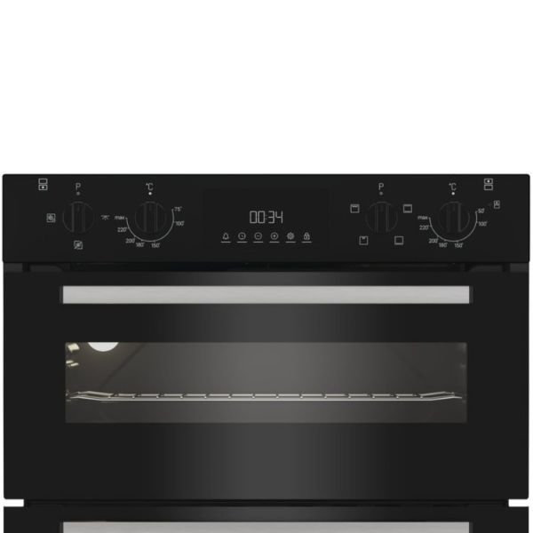 Indesit DUI 10D B Built Under Electric Fan Double Oven - Black controls