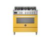 Bertazzoni Professional 90cm Single Aspirational Dual Fuel Range Cooker in Giallo