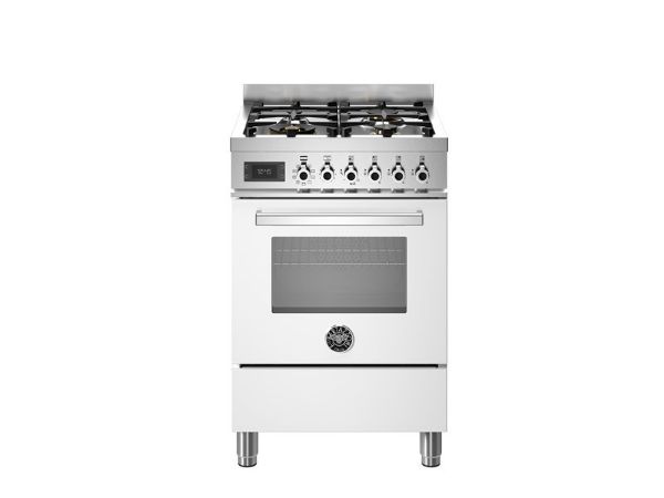 Bertazzoni Professional 60cm Single Dual Fuel Cooker in Bianco