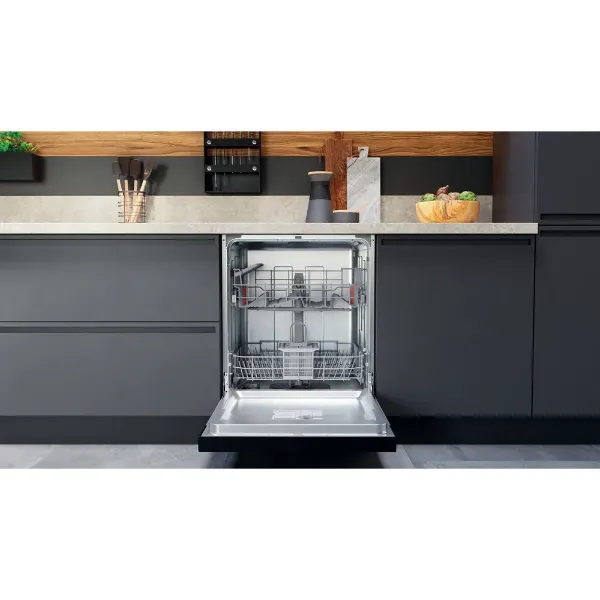 Hotpoint H3B L626 B UK Semi Integrated 14 Place Settings Dishwasher - Black open
