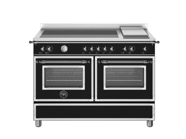 Bertazzoni Heritage 120cm Induction  Range Cooker Twin Oven with Griddle Dual Fuel in Matt Nero
