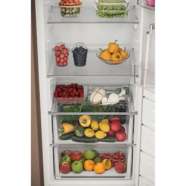 Hotpoint HTSD18A011A1 Integrated Low Frost Tall Larder Fridge drawers 2