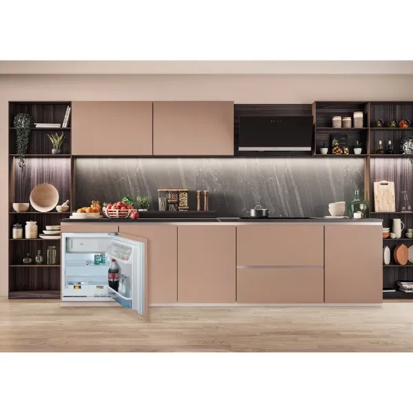 Hotpoint HBUF011.UK Integrated Low Frost Undercounter Fridge open
