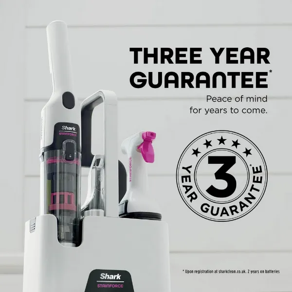 Shark HX100UKT Shark StainForce Cordless Stain-Destroying Spot Cleaner - White_guarantee