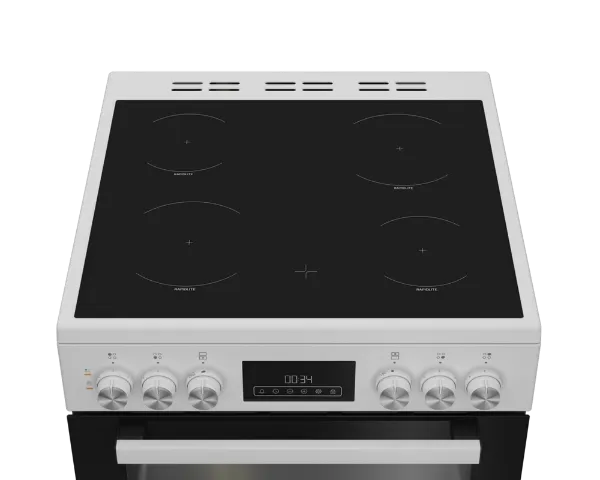 Blomberg HKRN651W 60cm Double Oven Electric Cooker with Vitroceramic Hob - White_hob