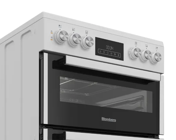 Blomberg HKRN651W 60cm Double Oven Electric Cooker with Vitroceramic Hob - White_controls