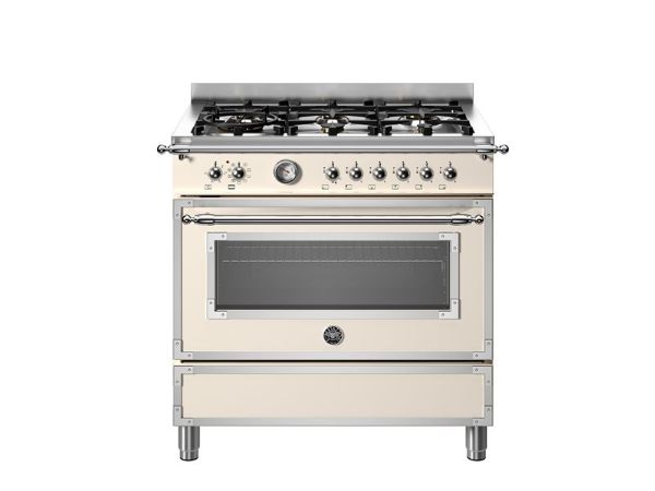 Bertazzoni Heritage 90cm Dual Fuel Range Cooker Single Oven in Ivorio