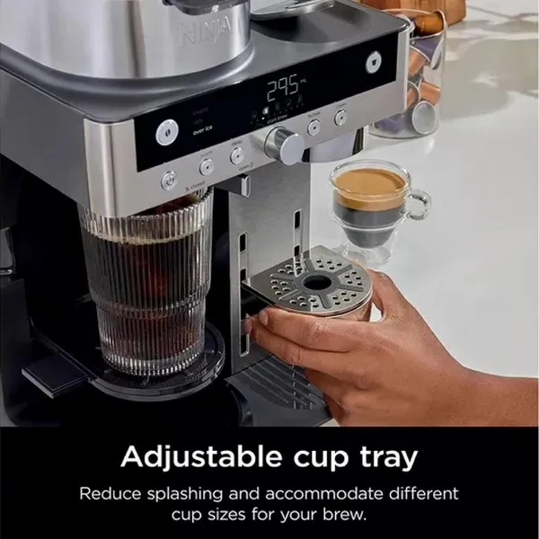 Ninja CFN802UK Espresso & Filter Coffee Machine - Silver / Black_adjustable cup tray