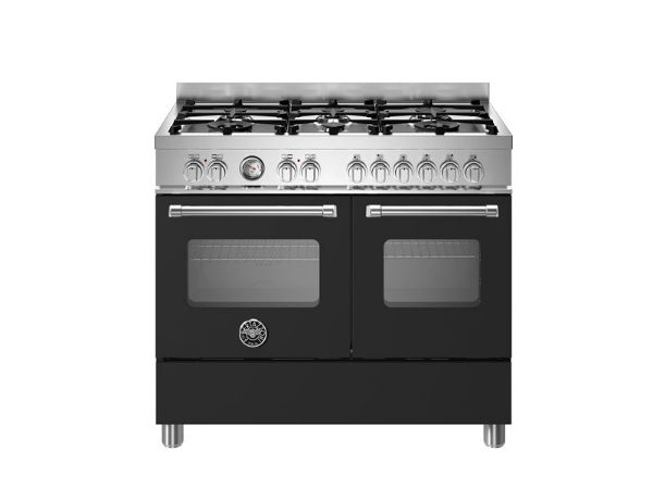 Bertazzoni Master 100cm Dual Fuel Twin Oven Range Cooker in Matt Nero