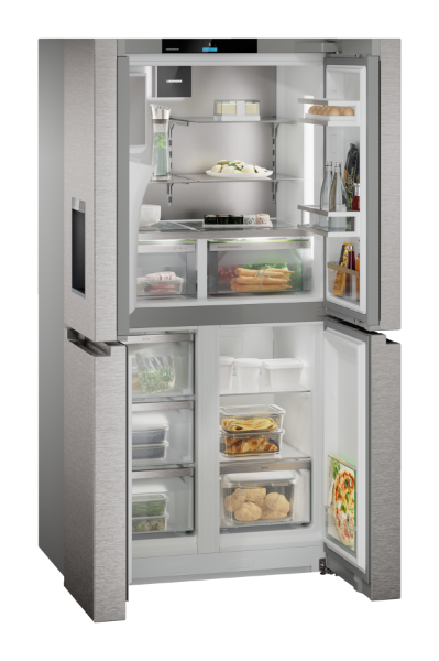 Liebherr MBsddi 9058 Prime BioFresh NoFrost 4-door French Door Fridge Freezer with Water and Ice Cube Dispenser_side view open interior full