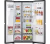 LG GSLE91EVAB 623L Side-By-Side Fridge Freezer with Water & Ice Dispenser in Essence Black Steel_interior full